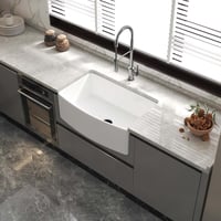 حوض مطبخ راقي من البورسلان 60x50 مقاوم للتشقق والخ...