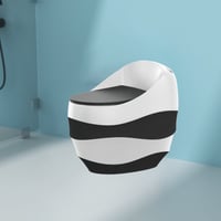 كرسي حمام أفرنجي مقاس 30 سم دفع وشفط أبيض في أسود