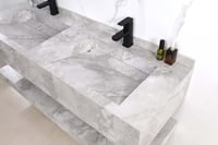 مغسلة ديكور بورسلان بلمسة رخامية شلال حوضين 150x50...