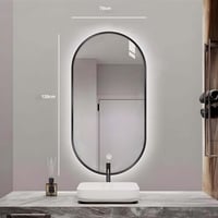 مراية 120x70 بيضوي ليد LED ثلاية الوان بنظام أضاءة...