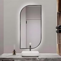 مراية 80x60 مستطيلة ليد LED ثلاثة الوان بنظام أضائ...