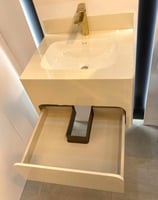 مغسلة ديكور كوريان مع درج قص ليزر 50x80 سكري