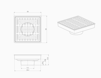 صفاية شاور شبك م 15سم x 15سم ستانل ستيل مقاوم للصد...