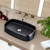 حوض مغسلة خارجي اسود 50x37 بيضوي