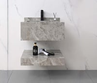 مغسلة ديكور بورسلان بلمسة رخامية شلال 60x50 لون رم...