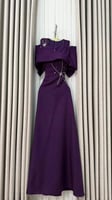 فستان سهرة بنفسجي طويل مطرز