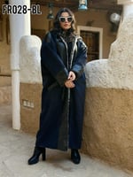 فروه نسائيه ثقيله باطراف جلد التمساح مقاس طويل