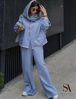 Sky blue ست للصيف والسفر بلون