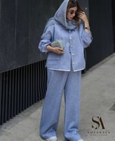 Sky blue ست للصيف والسفر بلون