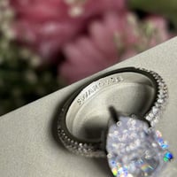 خاتم سوارفيسكي كرستاله فضي