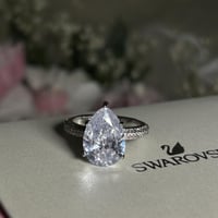 خاتم سوارفيسكي كرستاله فضي