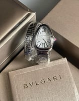 ساعة بولغاري فضي مينا اسود ، مينا ابيض