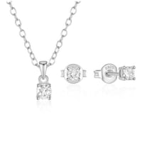 طقم فضه 925 سلسال وحلق سولتير V11