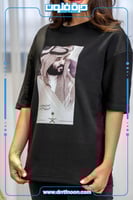 تيشرت أسود أوفر سايز طموحنا عنان السماء