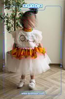 فستان رمضاني شالكي برتقالي ( بناتي )