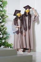 طقم عباية تخرج بني