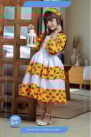 فستان شالكي برتقالي طبقات ( بناتي )