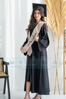 طقم عباية تخرج أسود مع بيج