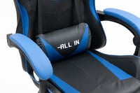 كرسي قيمنق دوار لون أسود وأزرق مع مساند لليدين وال...