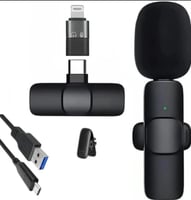 ميكروفون احترافي لاسلكي أسود