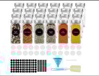 طقم مرطبانات توابل زجاجية مع إكسسوارات من 24 قطعة...