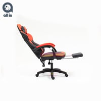 كرسي قيمنق قابل للتعديل لون أسود وأحمر | ALL IN