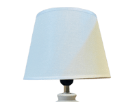 مصباح طاولة مودرن باللون الأبيض بقاعدة سيراميك وغط...