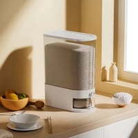 صندوق تخزين الارز قابل للدفع مع مقياس ، تخزين متعد...