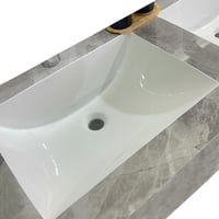 مغسلة رخام صناعي حوضين بورسلان رمادي 150 سم