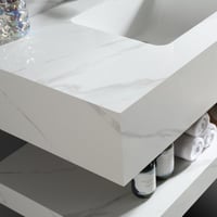 مغسلة ديكور 80 سم رخام صناعي (حجر) ليزر - لون ابيض...