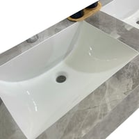 مغسلة رخام صناعي حوضين بورسلان رمادي 120 سم