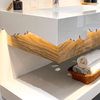 مغسله فخمه باضاءة ابيض وخشبي مقاس 80سم 3036-WB