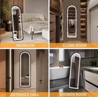 مرايا طويلة روز قولد مع اضاءة ستاند حامل مقاس 160*...