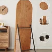 مرآة أرضية مقوّسة من خشب عسلي مقاس 170 * 70