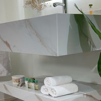 مغسلة رخام صناعي حوضين 120 سم بورسلان حجر رخامي لو...