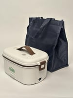 لانش بوكس كهربائي لتسخين الطعام بالسيارة لون ابيض