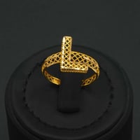 خاتم ذهب نسائي عيار 21 ( L ) (R6231)