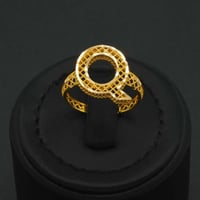 خاتم ذهب نسائي عيار 21 ( Q ) (R6248)