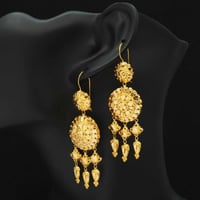 حلق ذهب كرسي جابر عيار 21 (E6129)