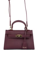 شنطة بيوند 22 كيلي ستايل مع ستراب- برغندي/ذهبي