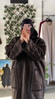فروة شتوية نسائي رجالي بالون بني غامق