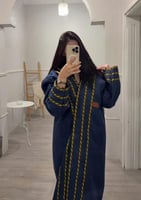 فروة نسائية شتوية بالون البترولي مبطنة بالاسود