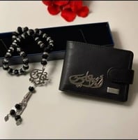 محفظة جلدية وسبحه-فاخرة بتصميم شخصي