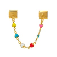 Golden colorful heart chain