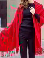 شال عنابي شتوي فاخر نسائي