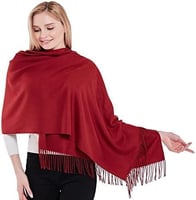 شال عنابي شتوي فاخر نسائي