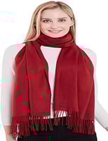 شال عنابي شتوي فاخر نسائي