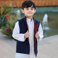 سديري شتوي أطفال دبل فيس كحلي وجملي