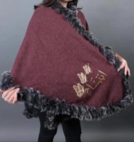 شال نسائي بالاسم اطراف فرو الوان عدة