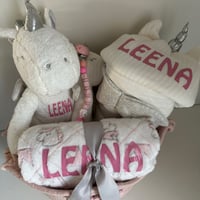 بكج هديه من بطانيه وفوطه ودميه